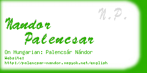 nandor palencsar business card