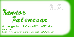 nandor palencsar business card